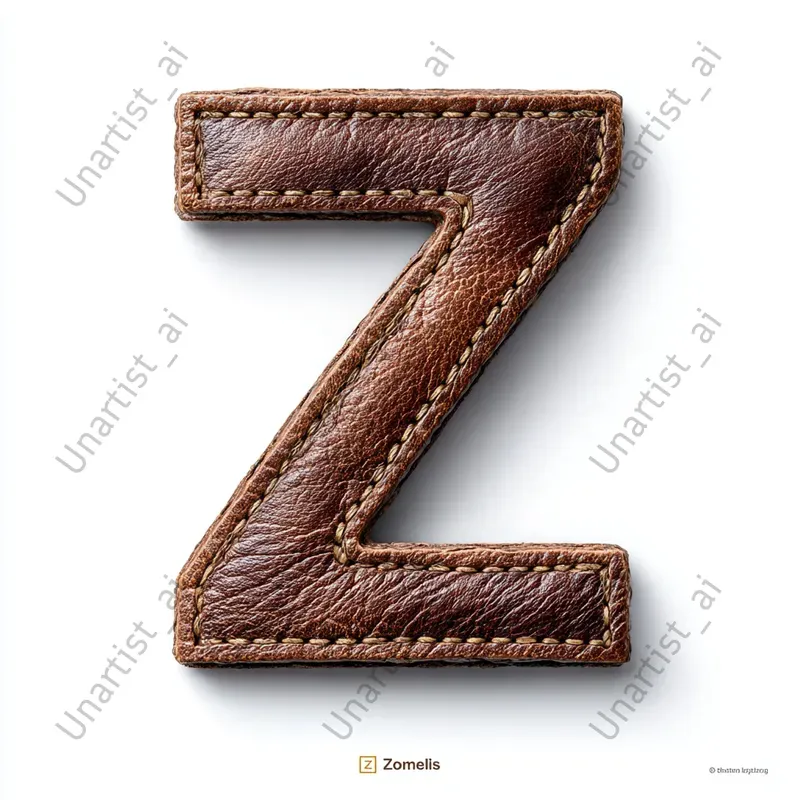 Hyperrealistic 3D Aged Leather Letters