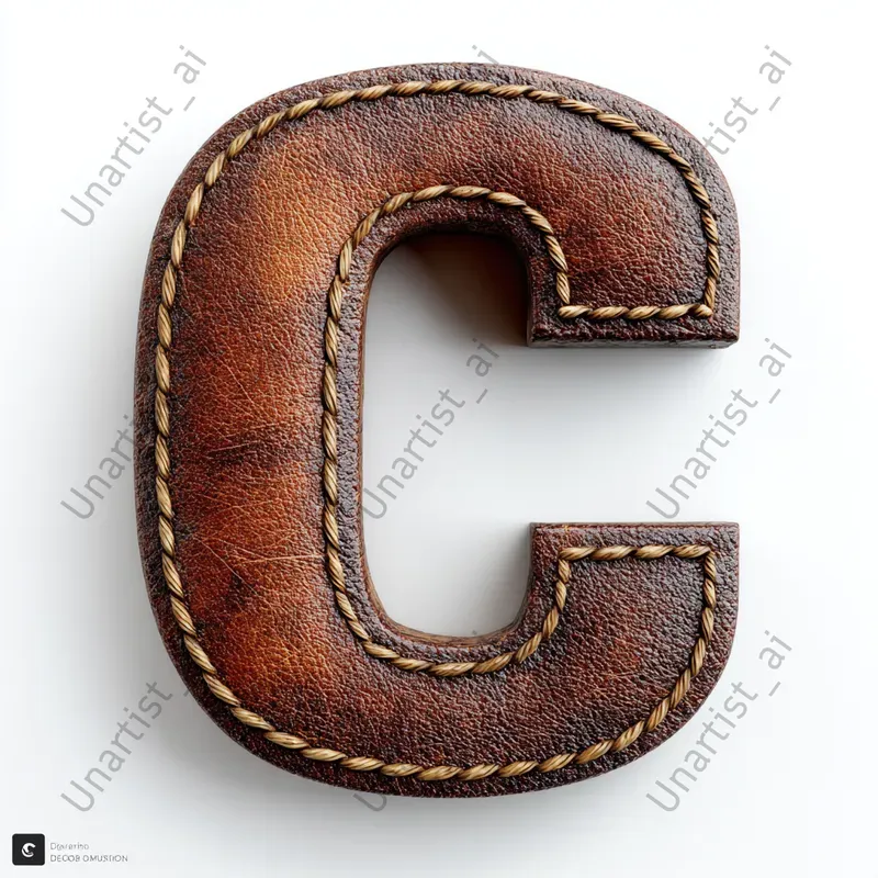 Hyperrealistic 3D Aged Leather Letters