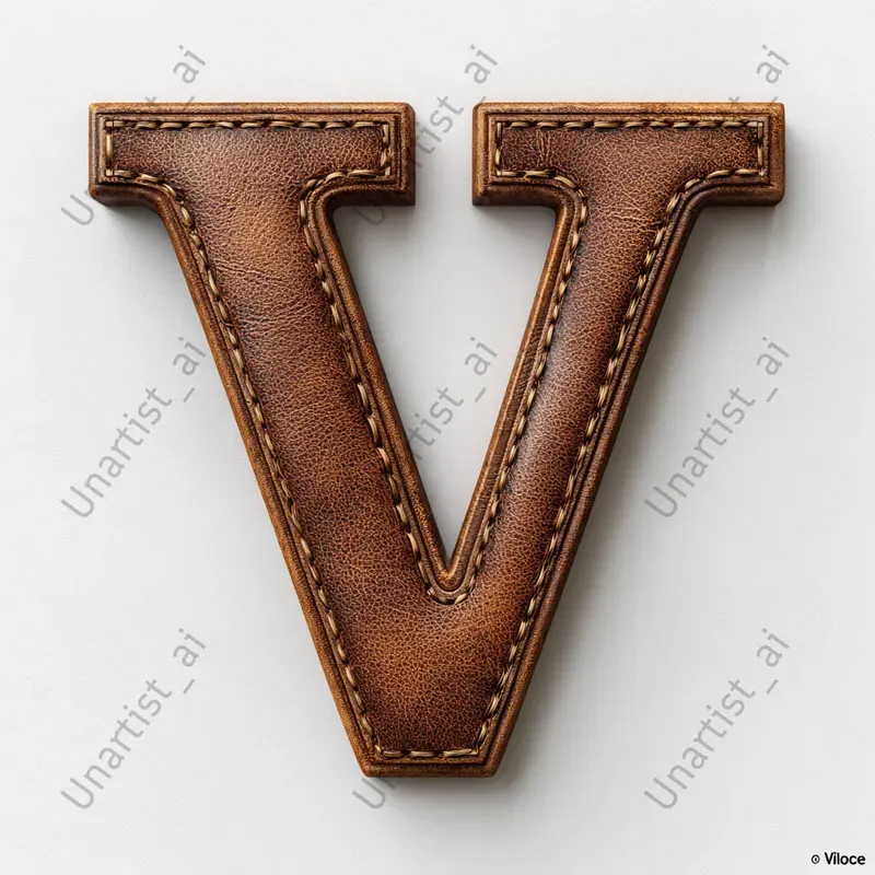 Hyperrealistic 3D Aged Leather Letters