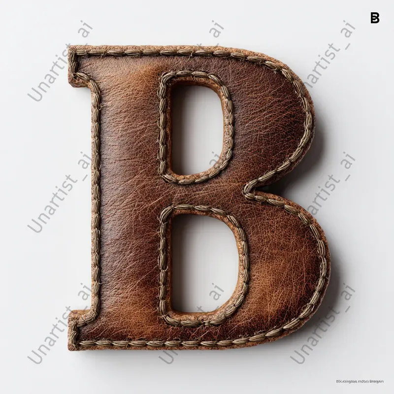 Hyperrealistic 3D Aged Leather Letters