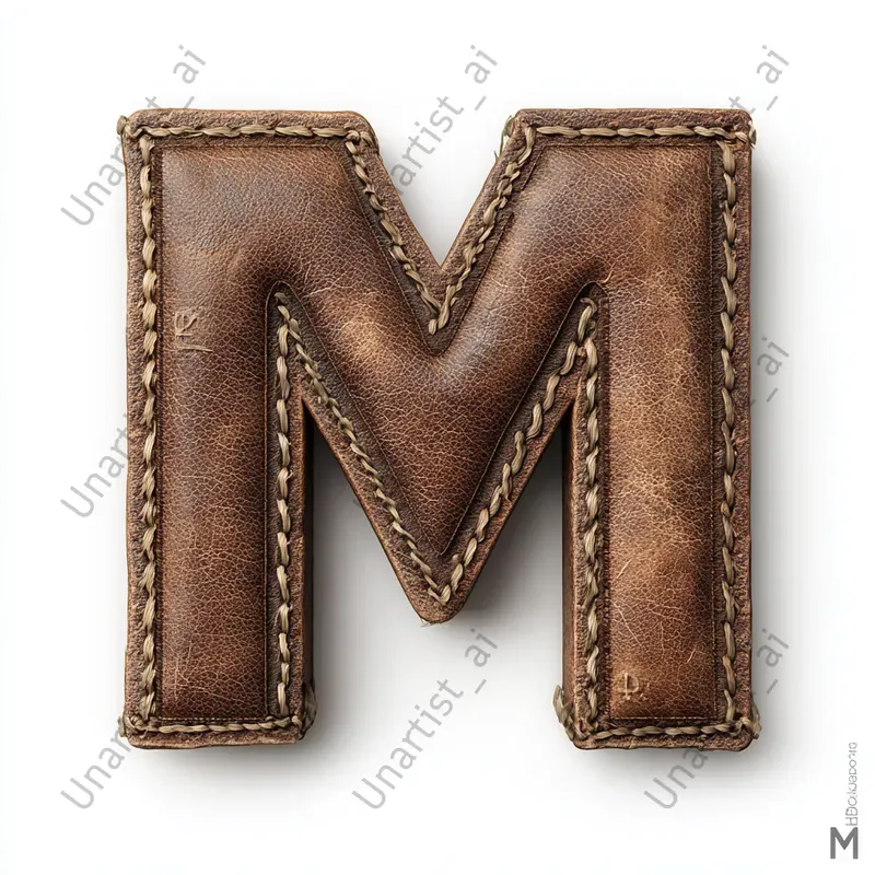 Hyperrealistic 3D Aged Leather Letters