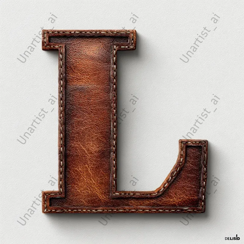 Hyperrealistic 3D Aged Leather Letters