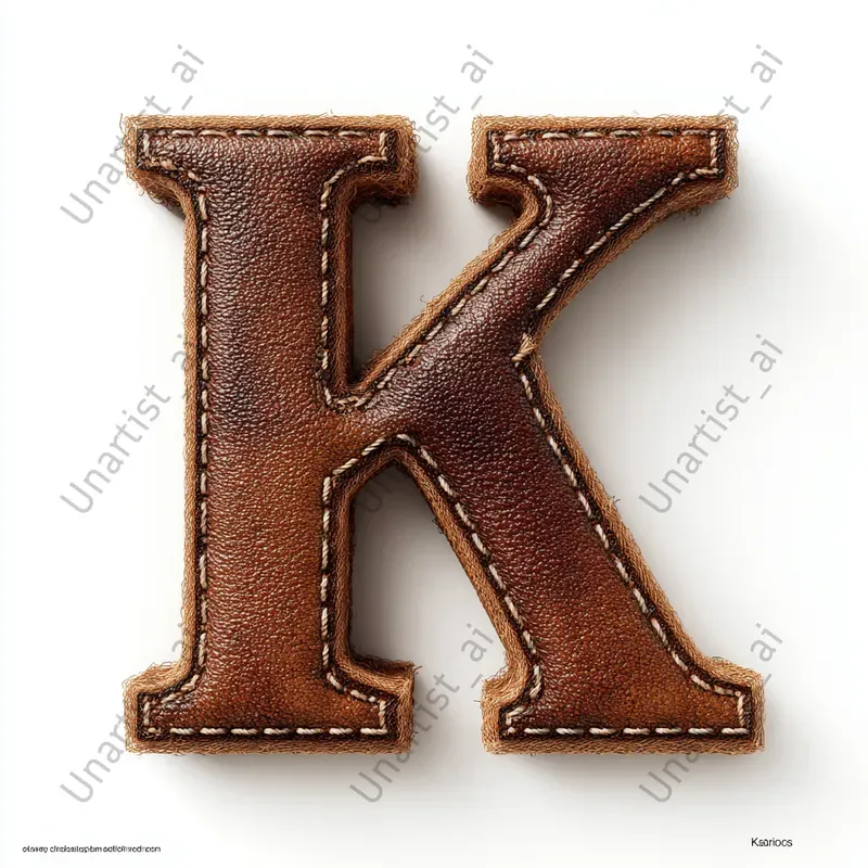Hyperrealistic 3D Aged Leather Letters