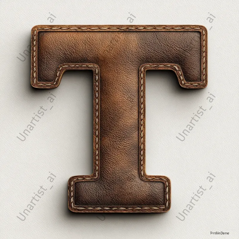 Hyperrealistic 3D Aged Leather Letters