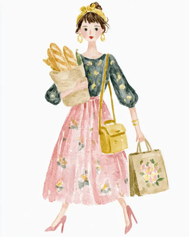 Parisian Lifestyle Watercolor Cliparts