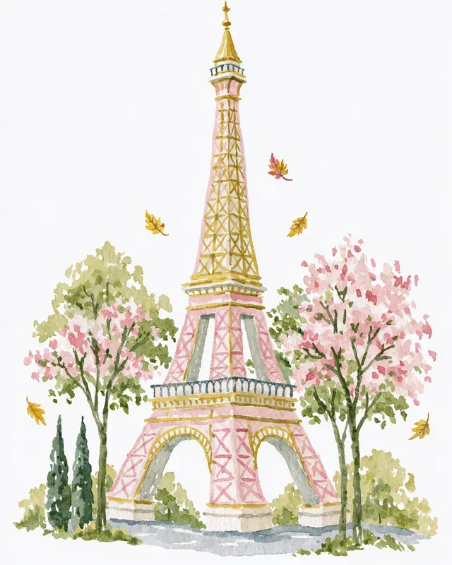 Parisian Lifestyle Watercolor Cliparts