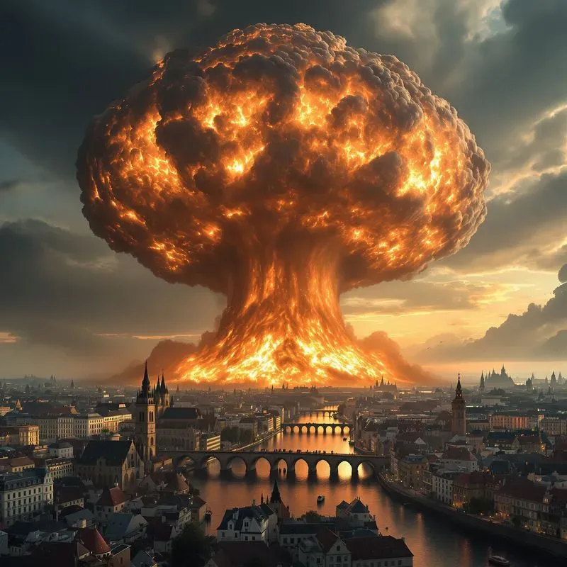 Cities Apocalypse Scenes Nuclear Explosions