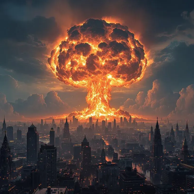Cities Apocalypse Scenes Nuclear Explosions