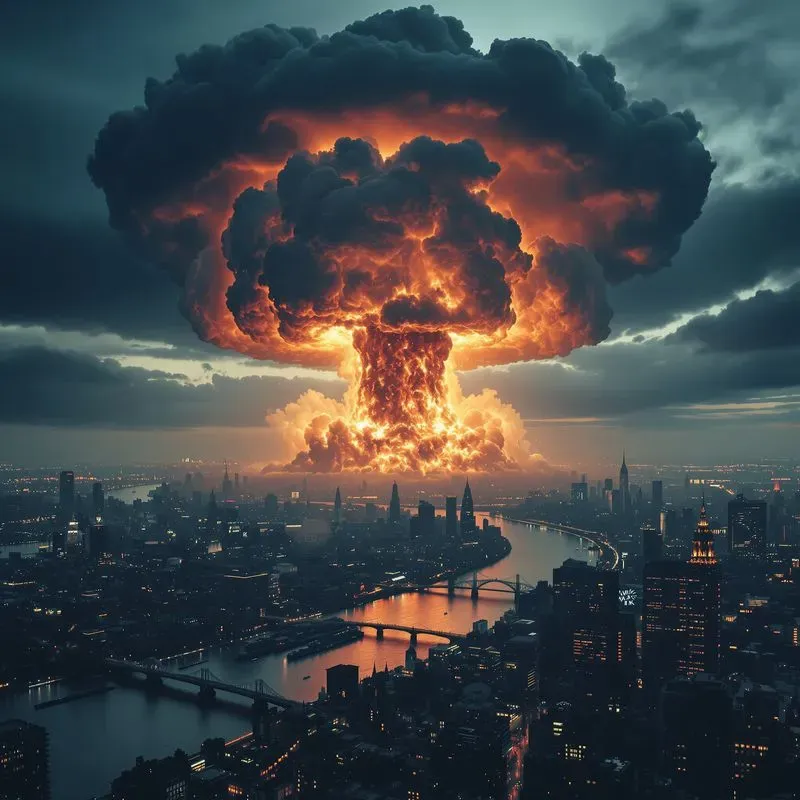 Cities Apocalypse Scenes Nuclear Explosions
