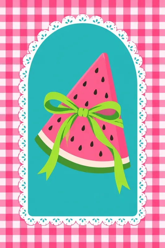 Cottagecore Gingham Arch Vectors