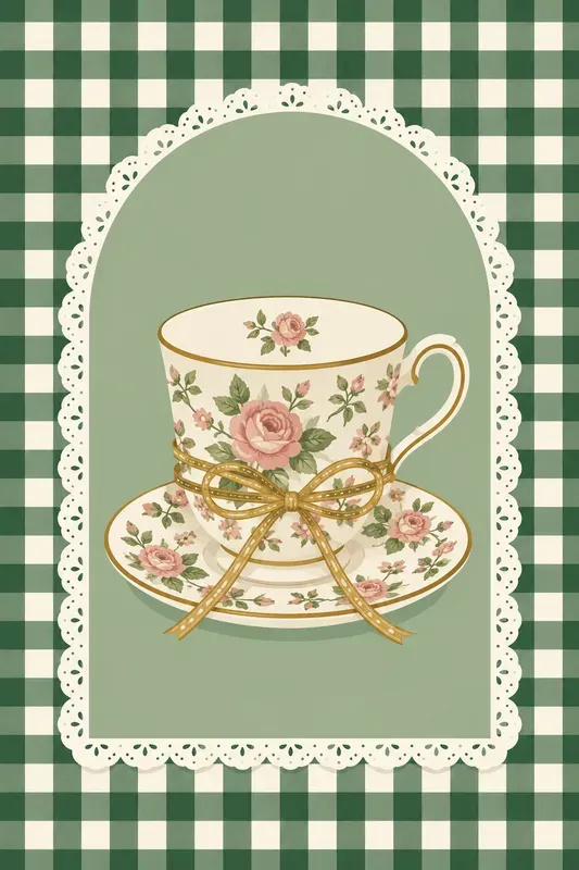 Cottagecore Gingham Arch Vectors