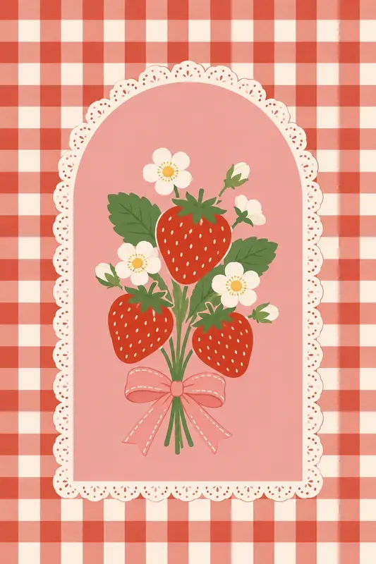 Cottagecore Gingham Arch Vectors