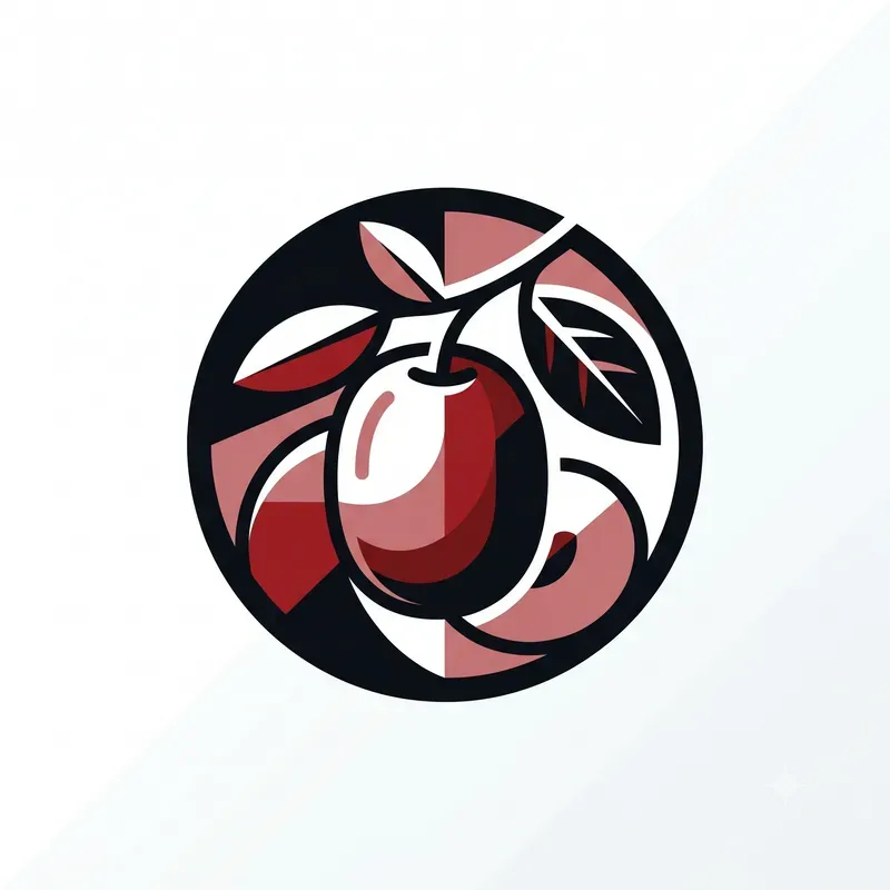 Modern Drupe Fruit Emblems
