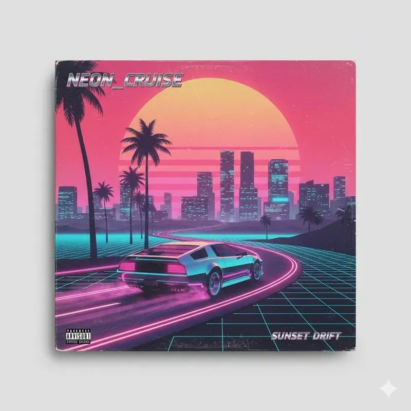 90s Y2k Neon Vinyl Album Covers