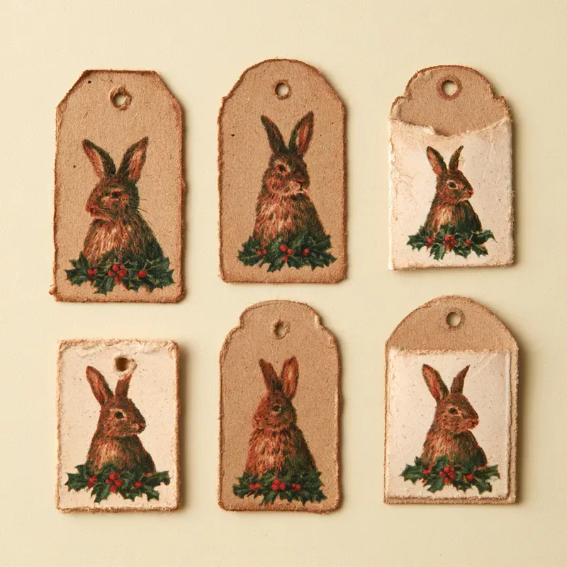 Winter Forest Paper Tags Tuck Pockets