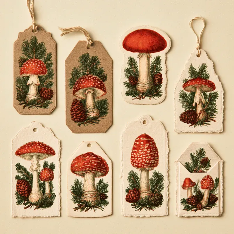 Winter Forest Paper Tags Tuck Pockets