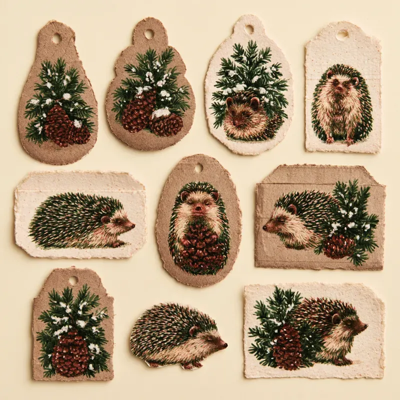 Winter Forest Paper Tags Tuck Pockets