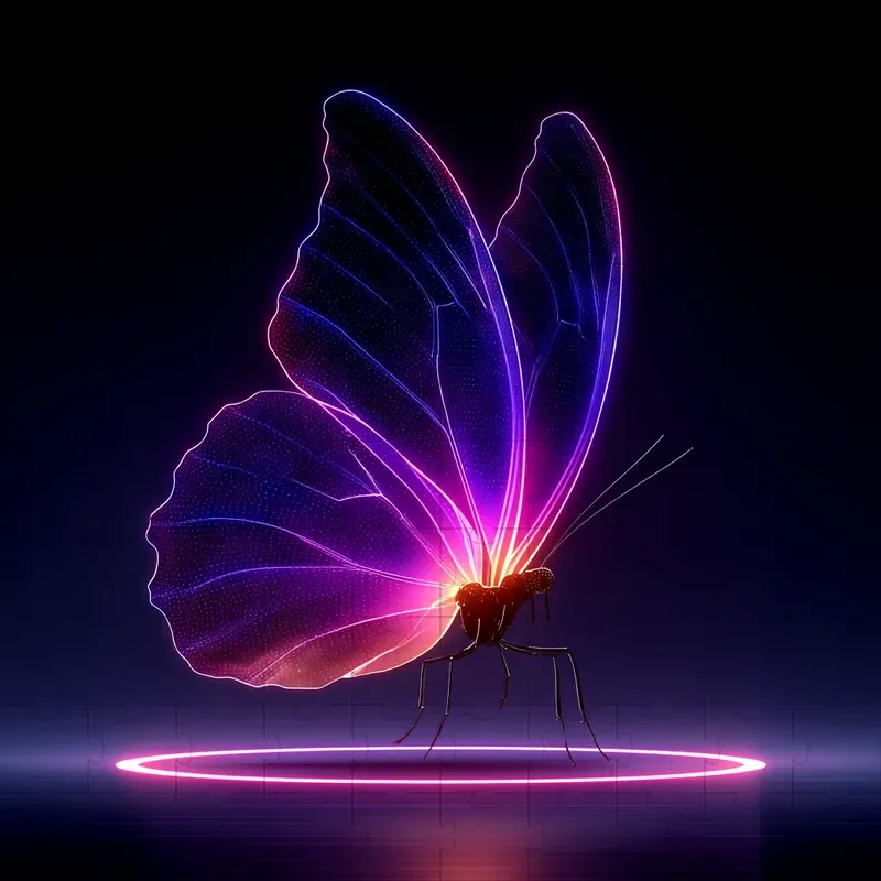 3D Neon Synthwave Dark Glow Art