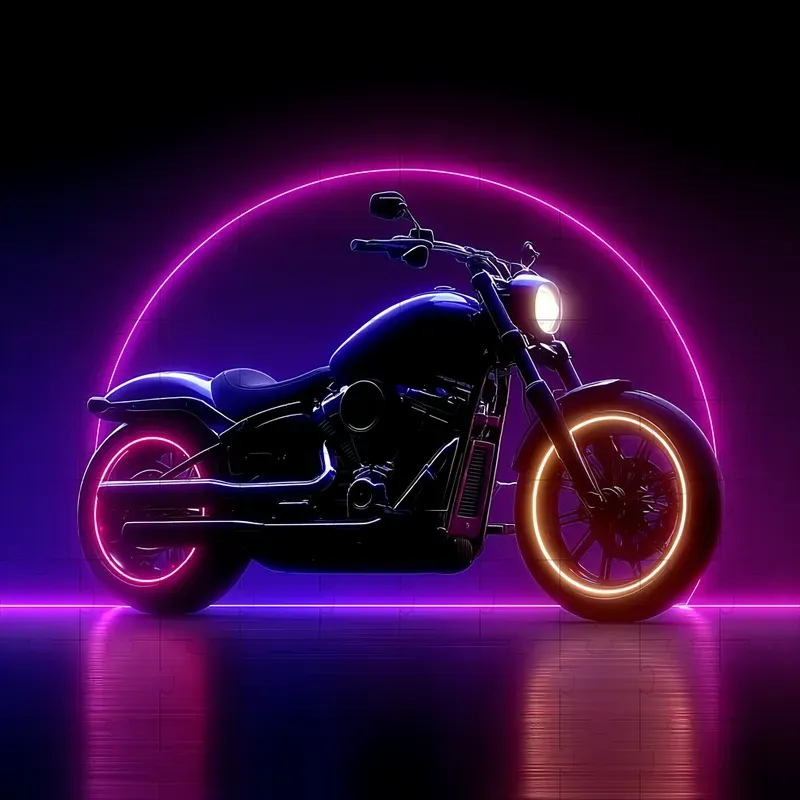 3D Neon Synthwave Dark Glow Art