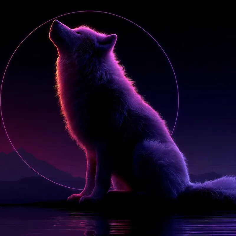 3D Neon Synthwave Dark Glow Art