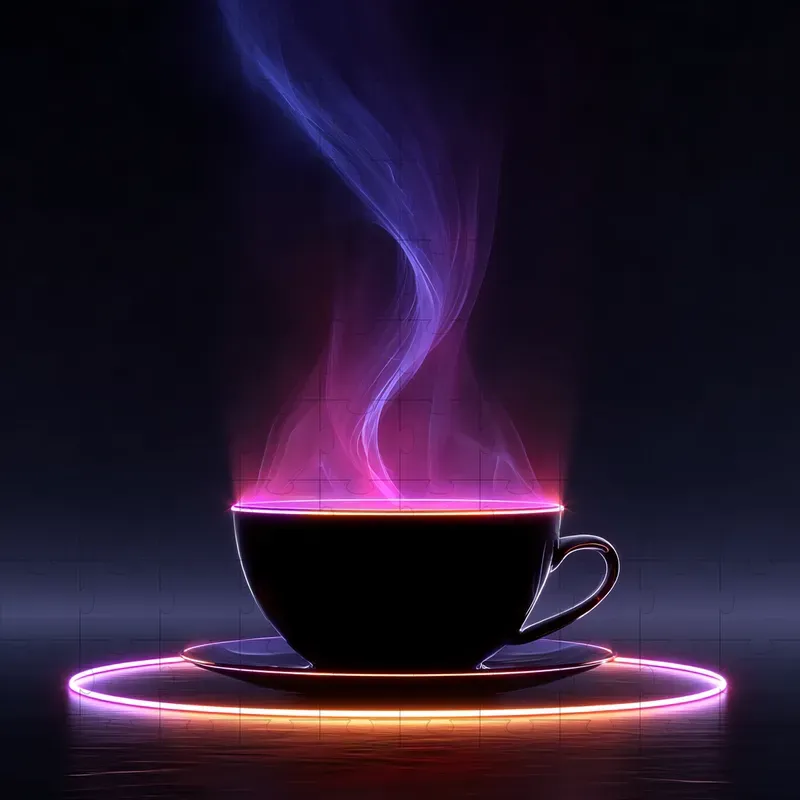 3D Neon Synthwave Dark Glow Art