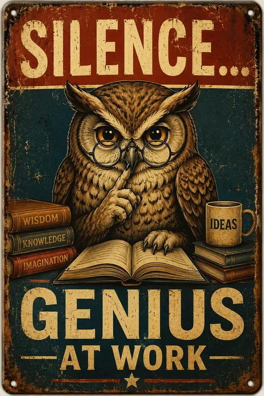 Vintage Funny Animal Tin Signs