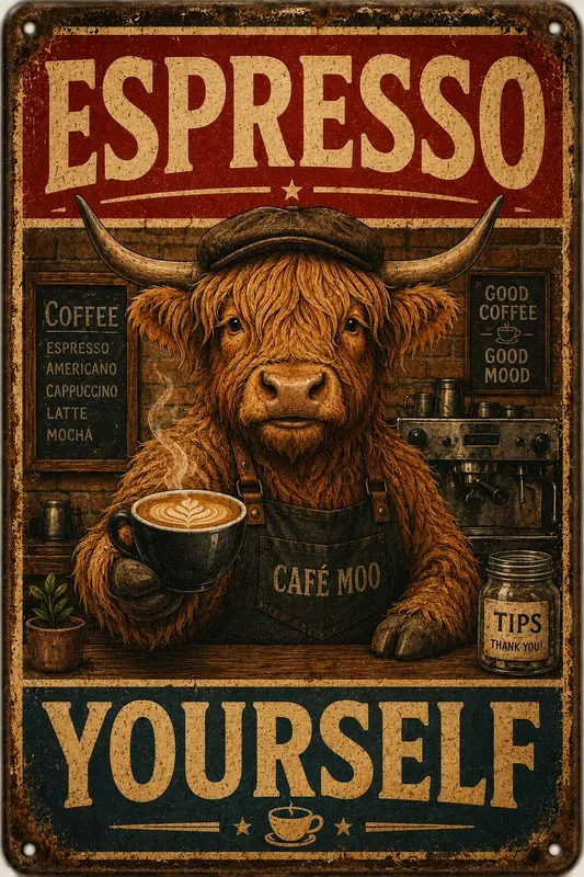 Vintage Funny Animal Tin Signs