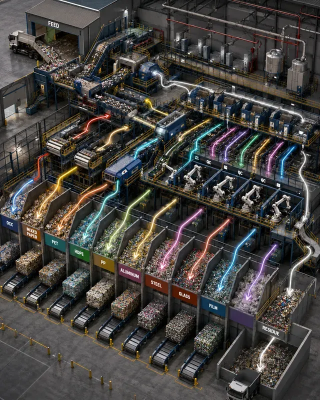 Materials Recovery Facility Sorting Flows