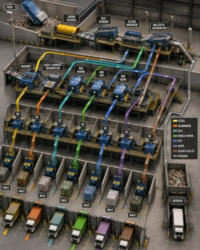 Materials Recovery Facility Sorting Flows