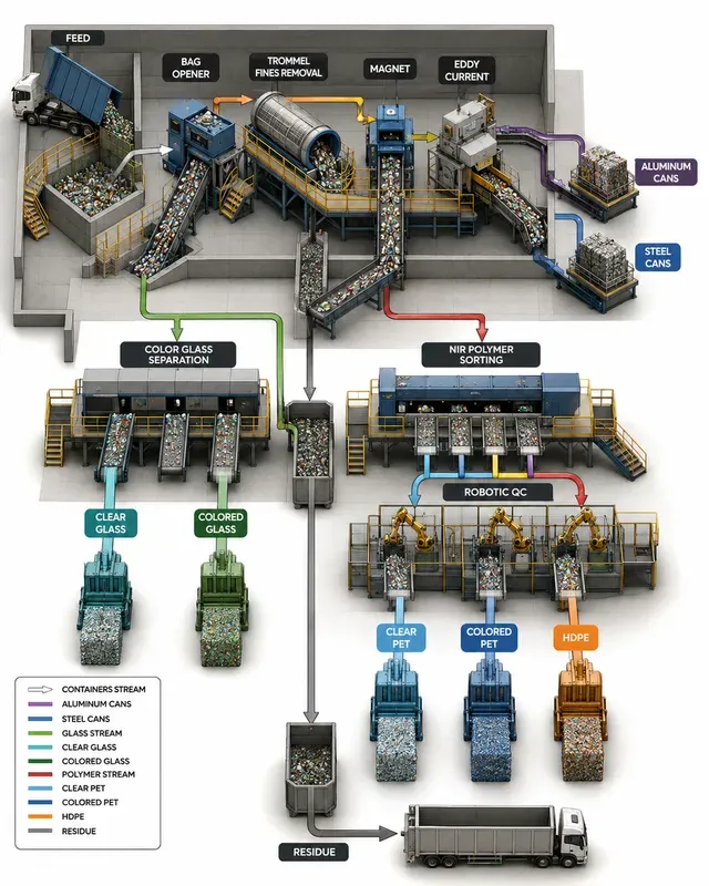 Materials Recovery Facility Sorting Flows