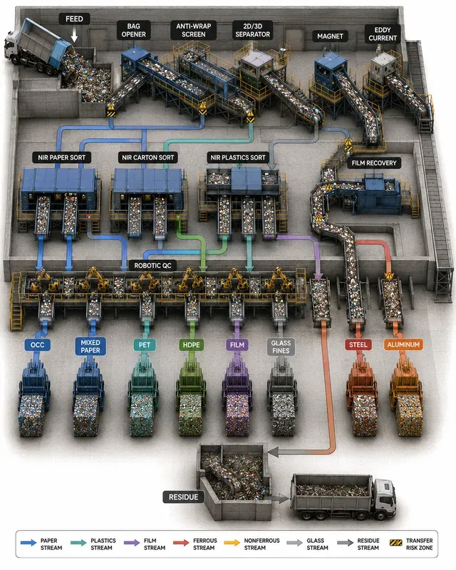 Materials Recovery Facility Sorting Flows