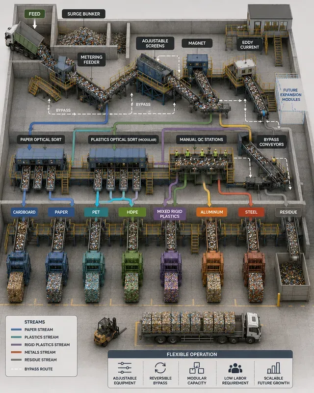 Materials Recovery Facility Sorting Flows