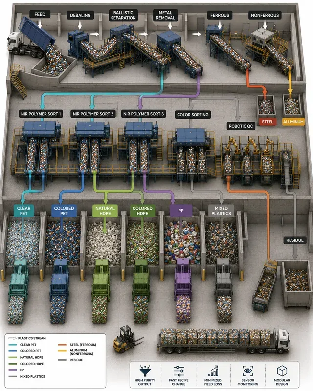 Materials Recovery Facility Sorting Flows