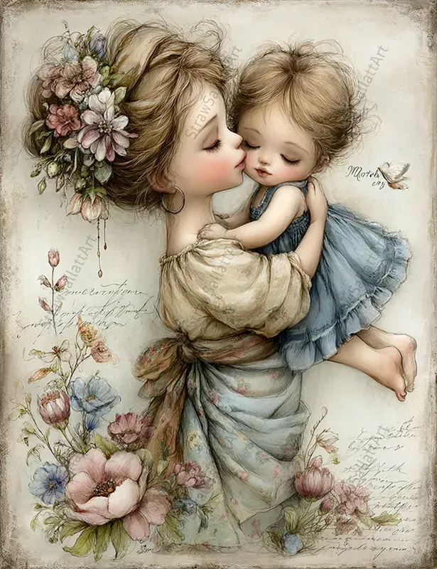 Mothers Day Junk Journal Boho Style Art