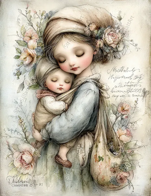 Mothers Day Junk Journal Boho Style Art