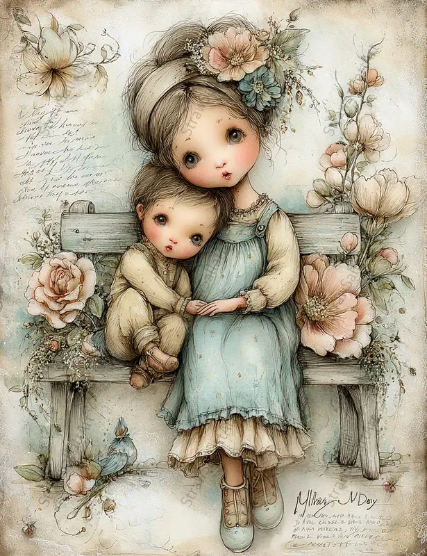 Mothers Day Junk Journal Boho Style Art