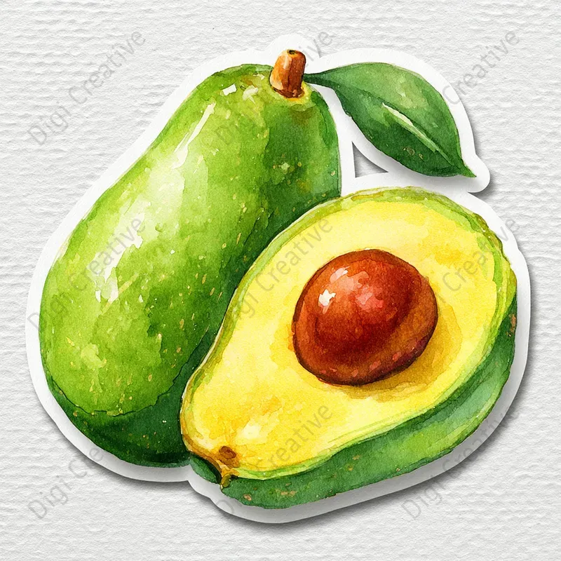 Seasonal Watercolor Sticker Art