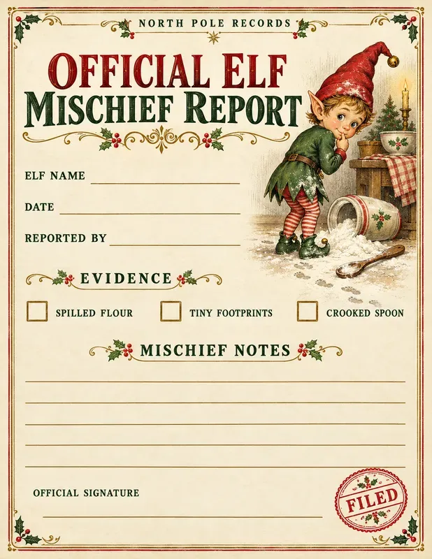 Funny Elf Mischief Printable Kits