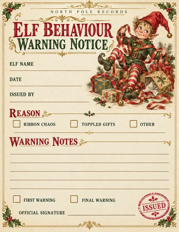 Funny Elf Mischief Printable Kits