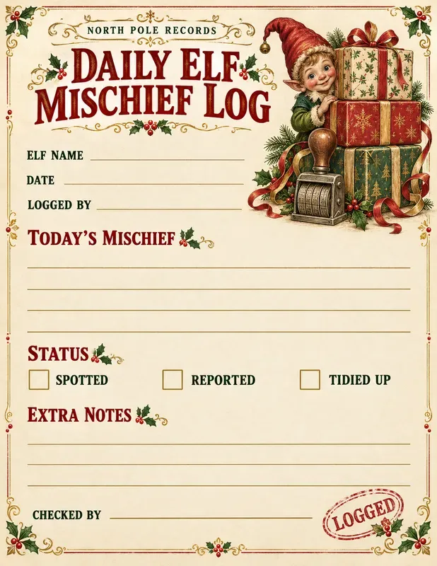 Funny Elf Mischief Printable Kits