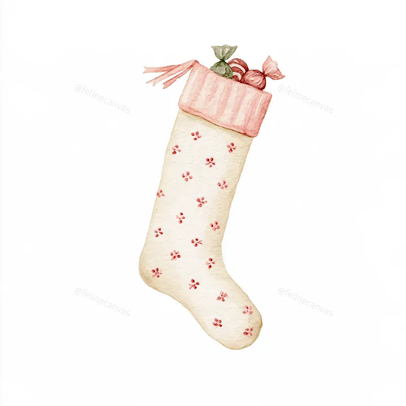 Soft Christmas Watercolor Cliparts