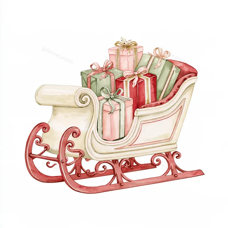 Soft Christmas Watercolor Cliparts