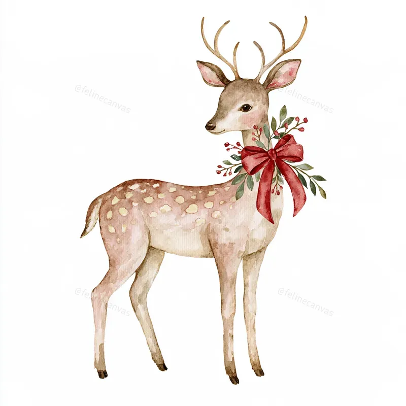 Soft Christmas Watercolor Cliparts