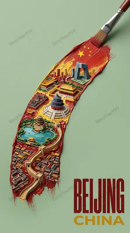 3D Miniature Cities In Paintbrush Strokes
