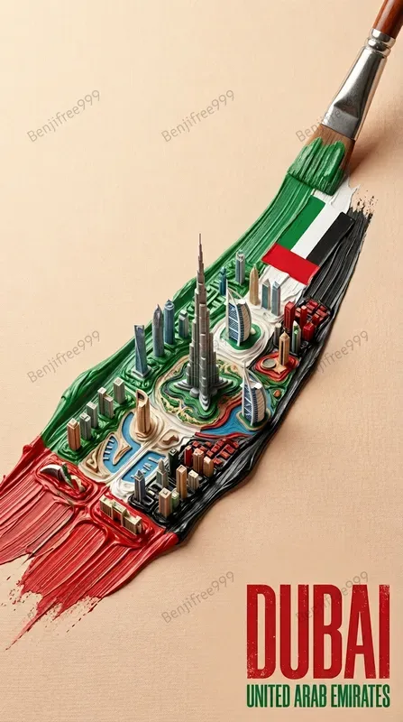 3D Miniature Cities In Paintbrush Strokes