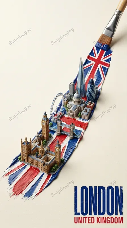 3D Miniature Cities In Paintbrush Strokes