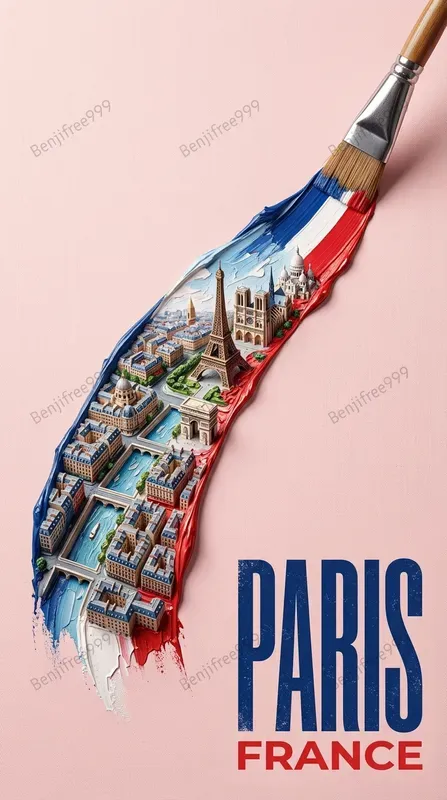 3D Miniature Cities In Paintbrush Strokes