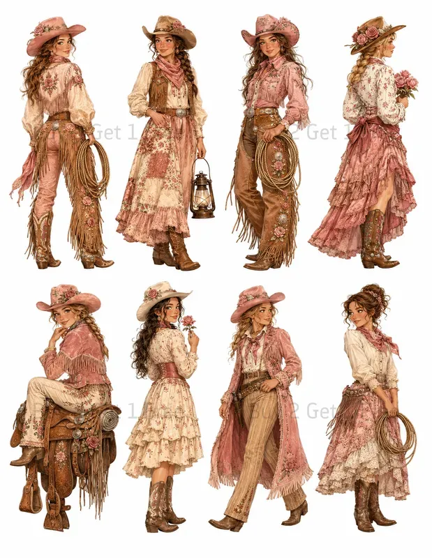 Western Printable Character Ephemera