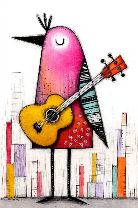Animals Birds Playing Musical Instruments