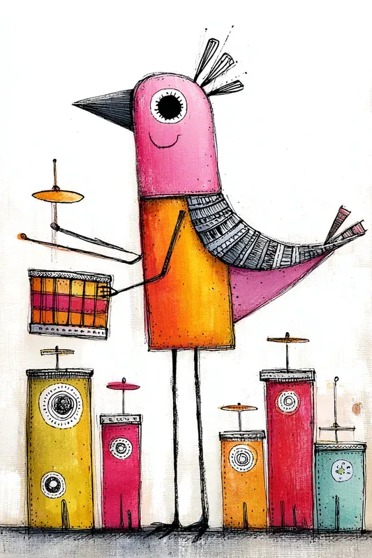 Animals Birds Playing Musical Instruments